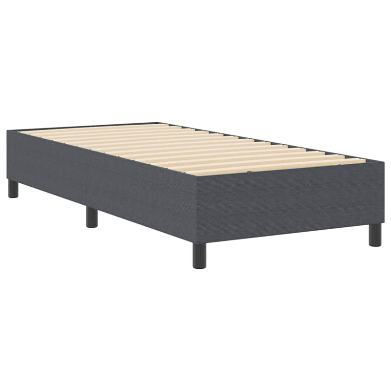 vidaXL Boxrugós ágy Sötétszürke 90 x 190 cm Bársony anyag