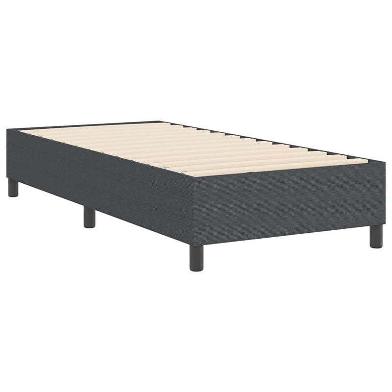 vidaXL Boxrugós ágy Sötétszürke 90 x 190 cm Bársony anyag