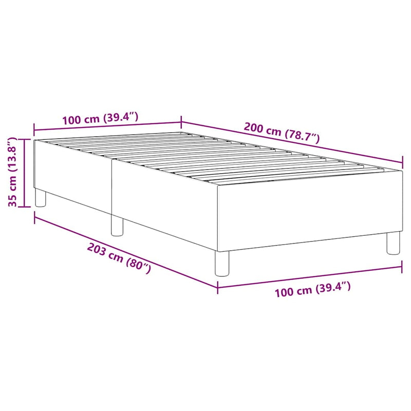 vidaXL Boxrugós ágy Világosszürke 100 x 200 cm Bársony anyag