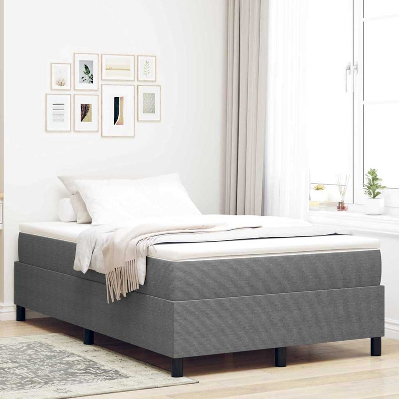 vidaXL Boxrugós ágy Világosszürke 120 x 190 cm Bársony anyag
