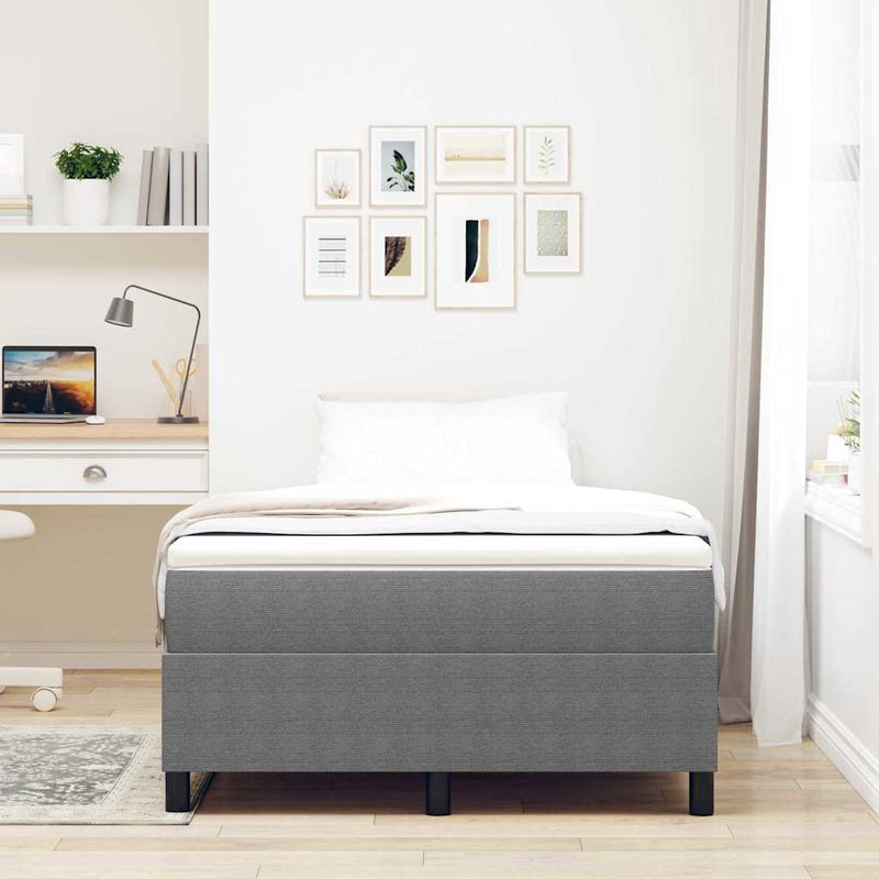 vidaXL Boxrugós ágy Világosszürke 120 x 190 cm Bársony anyag