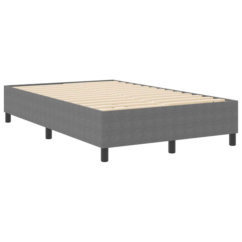 vidaXL Boxrugós ágy Világosszürke 120 x 190 cm Bársony anyag