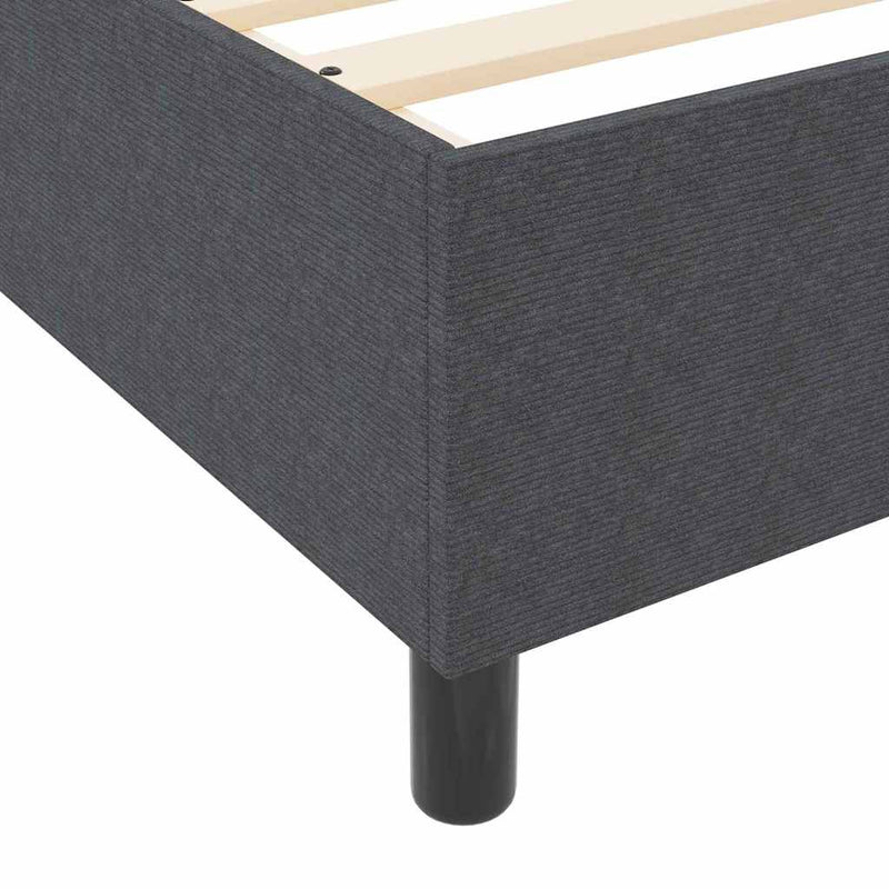 vidaXL Boxrugós ágy Sötétszürke 120 x 190 cm Bársony anyag