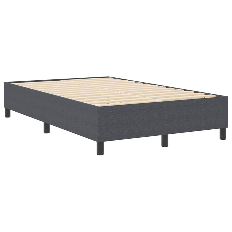vidaXL Boxrugós ágy Sötétszürke 120 x 190 cm Bársony anyag