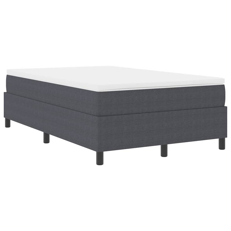 vidaXL Boxrugós ágy Sötétszürke 120 x 190 cm Bársony anyag