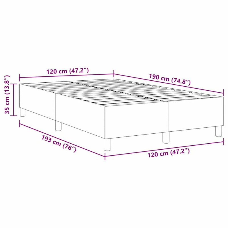 vidaXL Boxrugós ágy Sötétszürke 120 x 190 cm Bársony anyag