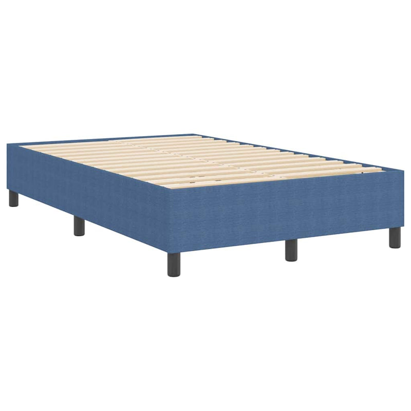 vidaXL Boxrugós ágy Kék 120 x 200 cm Bársony anyag