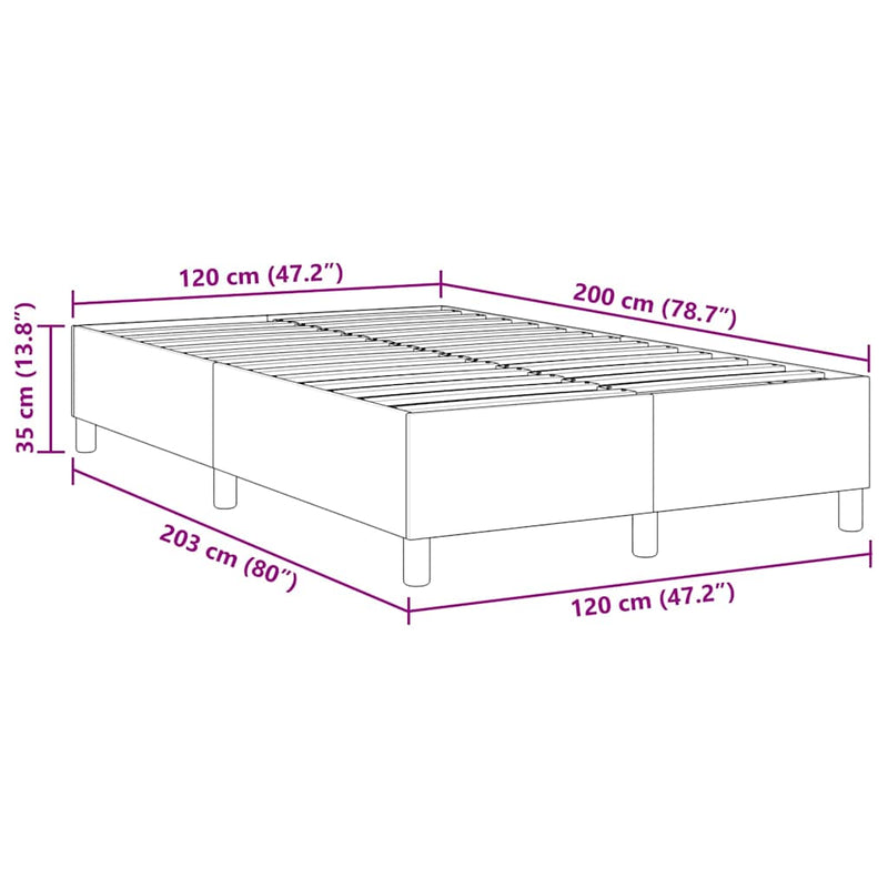 vidaXL Boxrugós ágy Szürke zöld 120 x 200 cm Bársony anyag