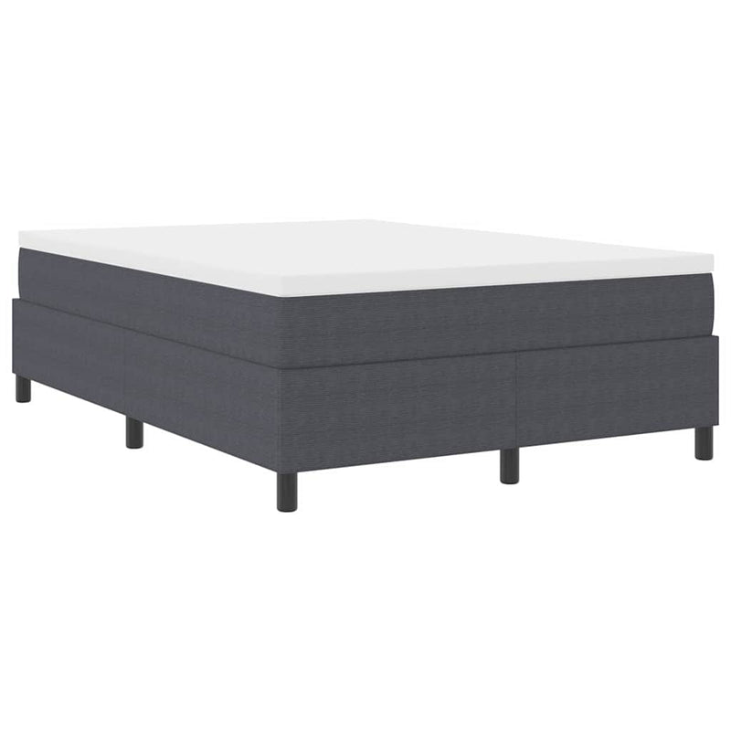 vidaXL Boxrugós ágy Sötétszürke 140 x 190 cm Bársony anyag