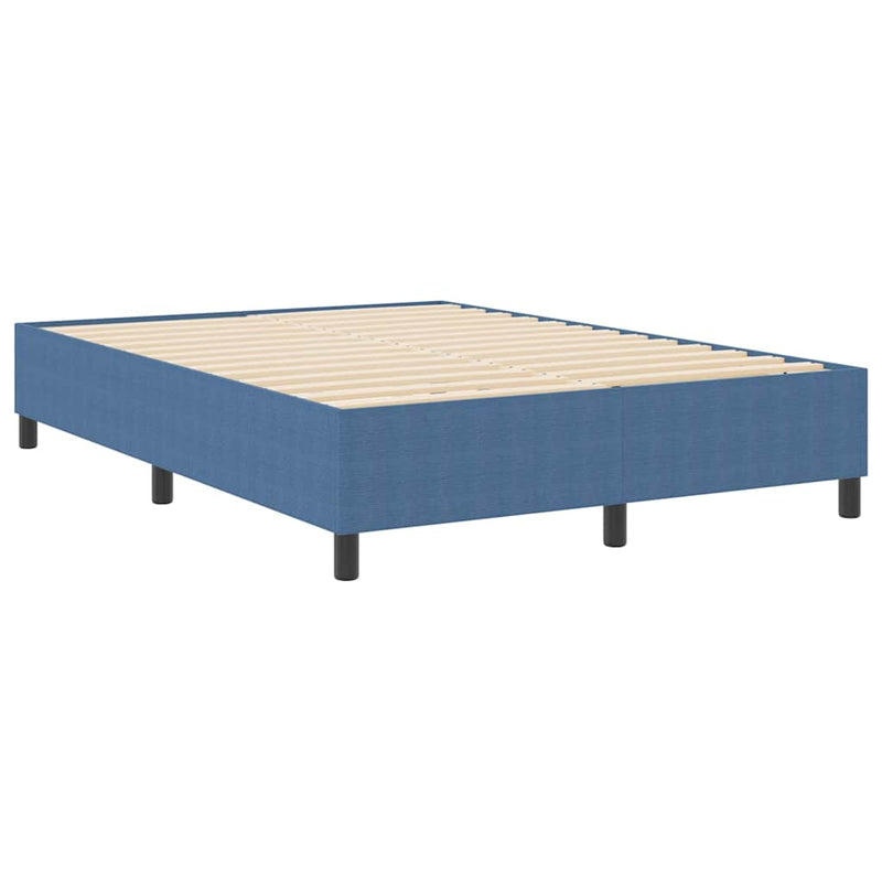 vidaXL Boxrugós ágy Kék 140 x 190 cm Bársony anyag