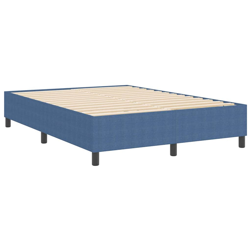 vidaXL Boxrugós ágy Kék 140 x 190 cm Bársony anyag