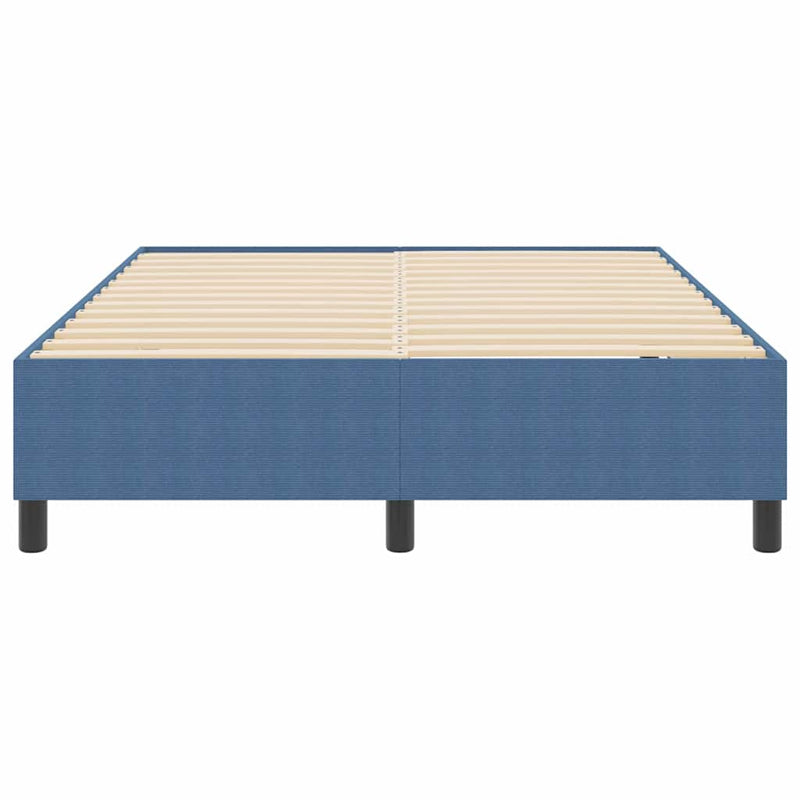 vidaXL Boxrugós ágy Kék 140 x 190 cm Bársony anyag