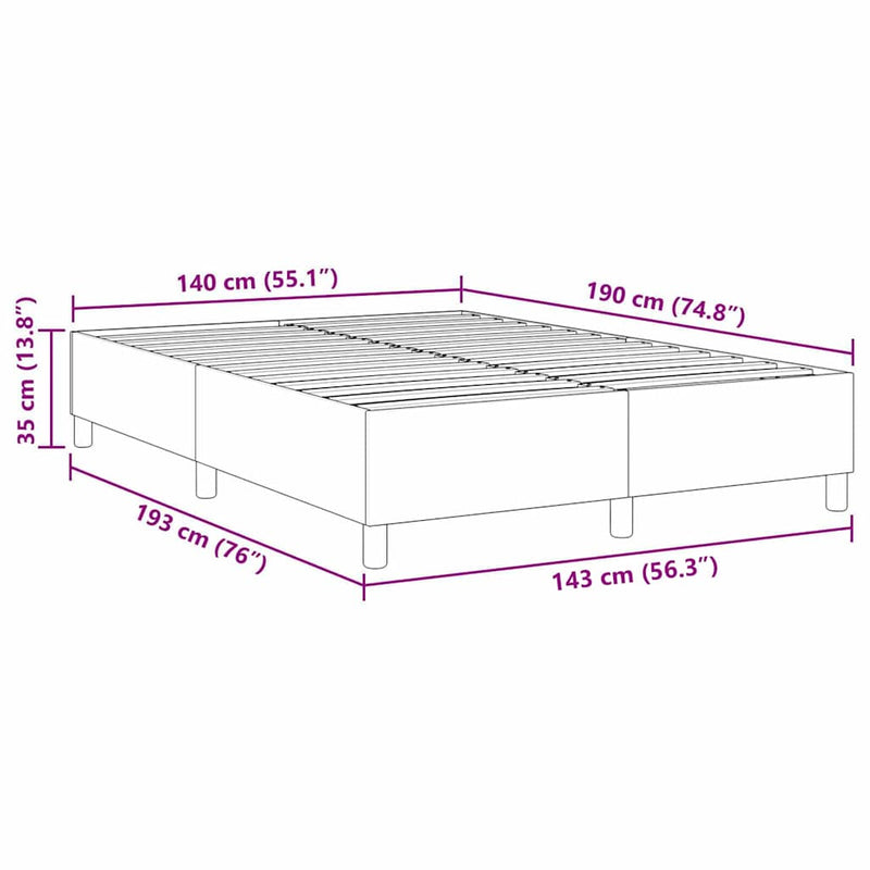 vidaXL Boxrugós ágy Kék 140 x 190 cm Bársony anyag
