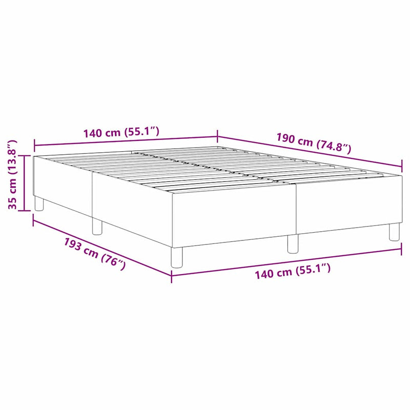 vidaXL Boxrugós ágy Szürke zöld 140 x 190 cm Bársony anyag