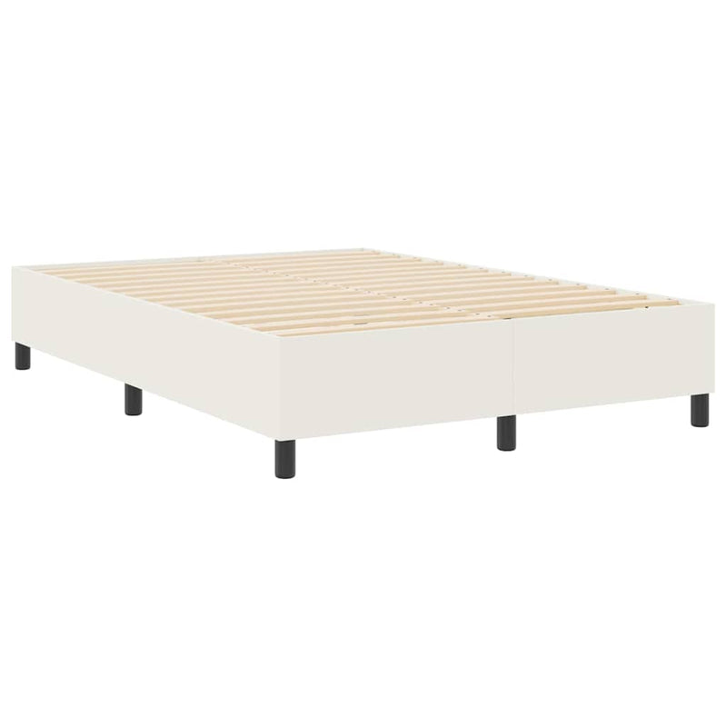 vidaXL Boxrugós ágy Krém 140 x 200 cm Bársony anyag