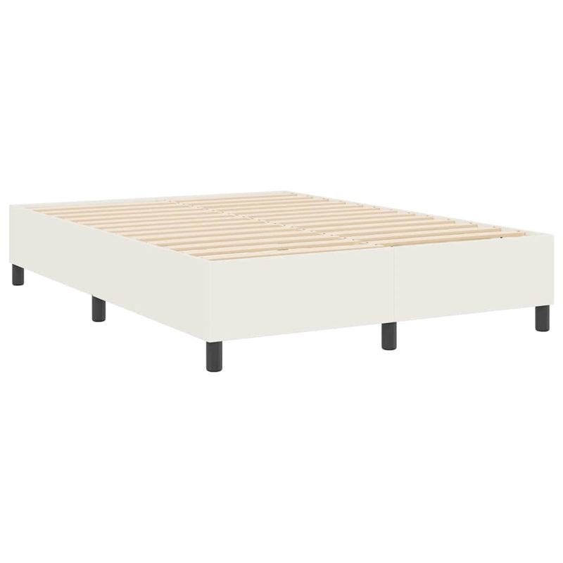 vidaXL Boxrugós ágy Krém 140 x 200 cm Bársony anyag