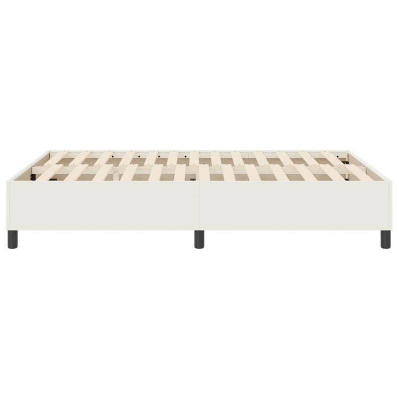 vidaXL Boxrugós ágy Krém 140 x 200 cm Bársony anyag