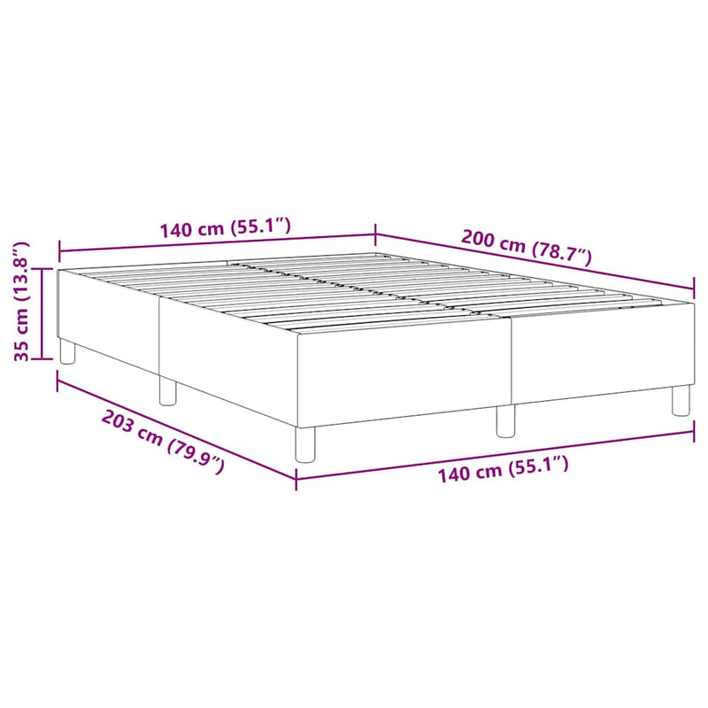 vidaXL Boxrugós ágy Szürke zöld 140 x 200 cm Bársony anyag