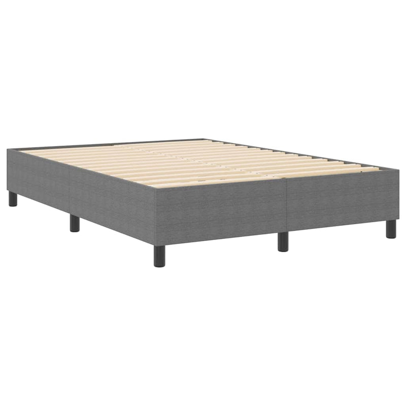 vidaXL Boxrugós ágy Világosszürke 160 x 200 cm Bársony anyag