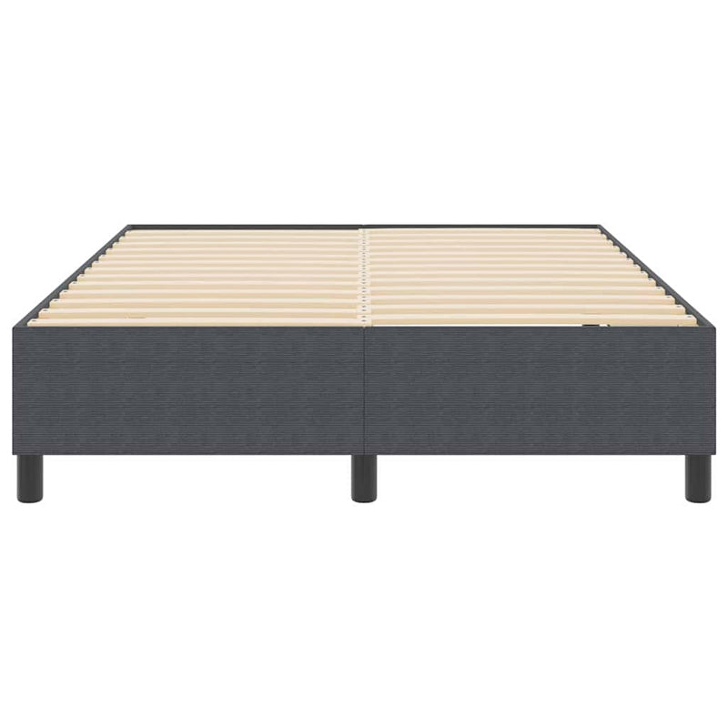 vidaXL Boxrugós ágy Sötétszürke 160 x 200 cm Bársony anyag