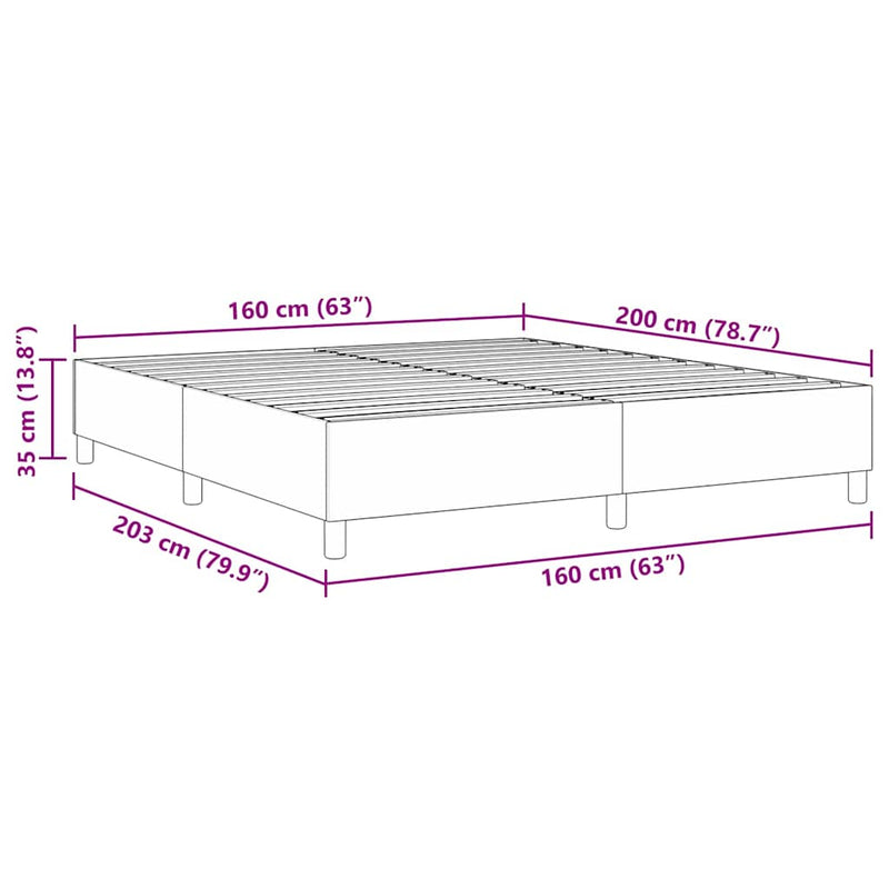 vidaXL Boxrugós ágy Sötétszürke 160 x 200 cm Bársony anyag