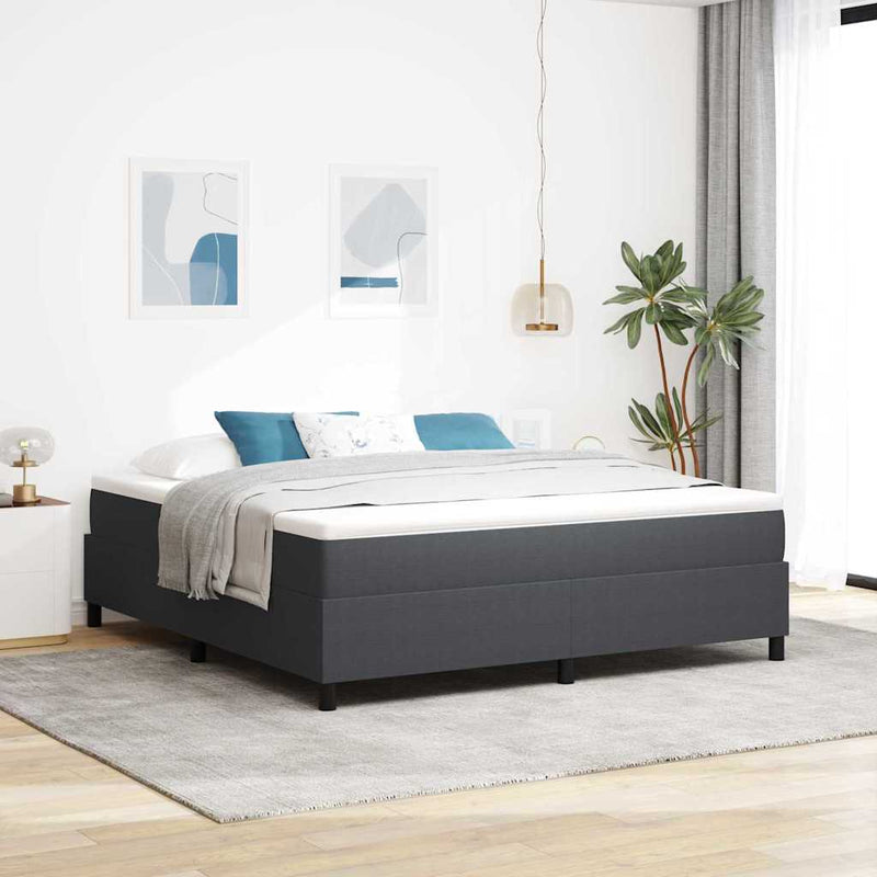vidaXL Boxrugós ágy Sötétszürke 180 x 200 cm Bársony anyag
