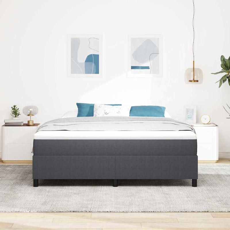 vidaXL Boxrugós ágy Sötétszürke 180 x 200 cm Bársony anyag