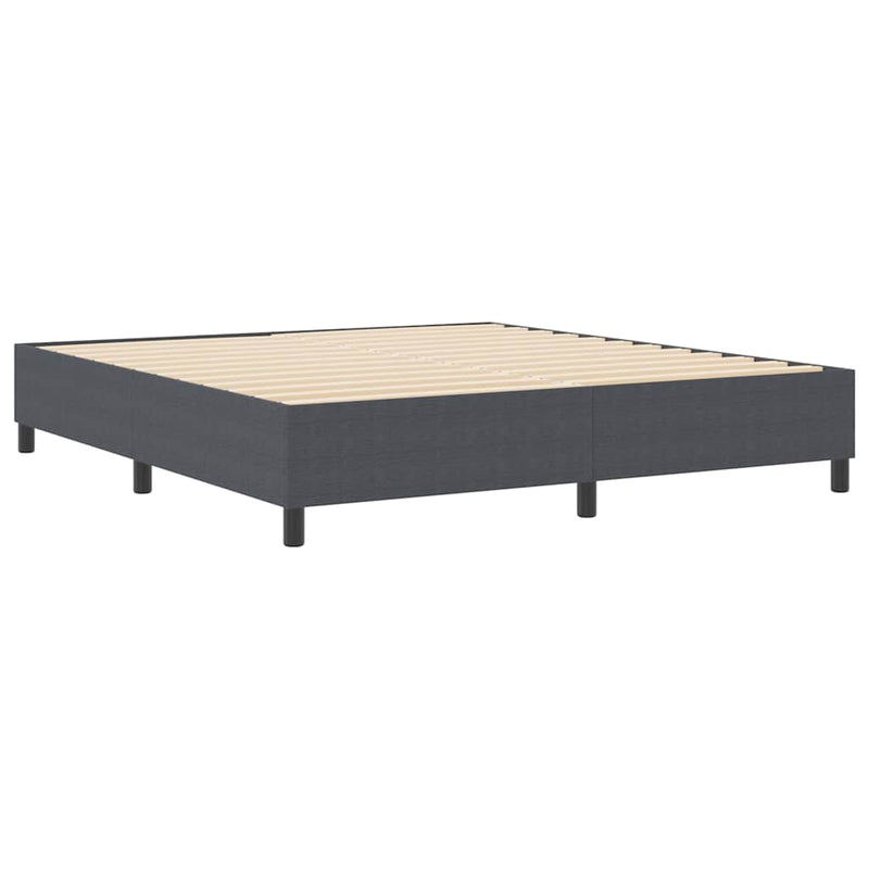 vidaXL Boxrugós ágy Sötétszürke 180 x 200 cm Bársony anyag