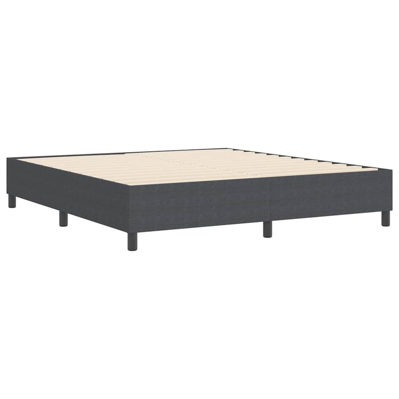 vidaXL Boxrugós ágy Sötétszürke 180 x 200 cm Bársony anyag