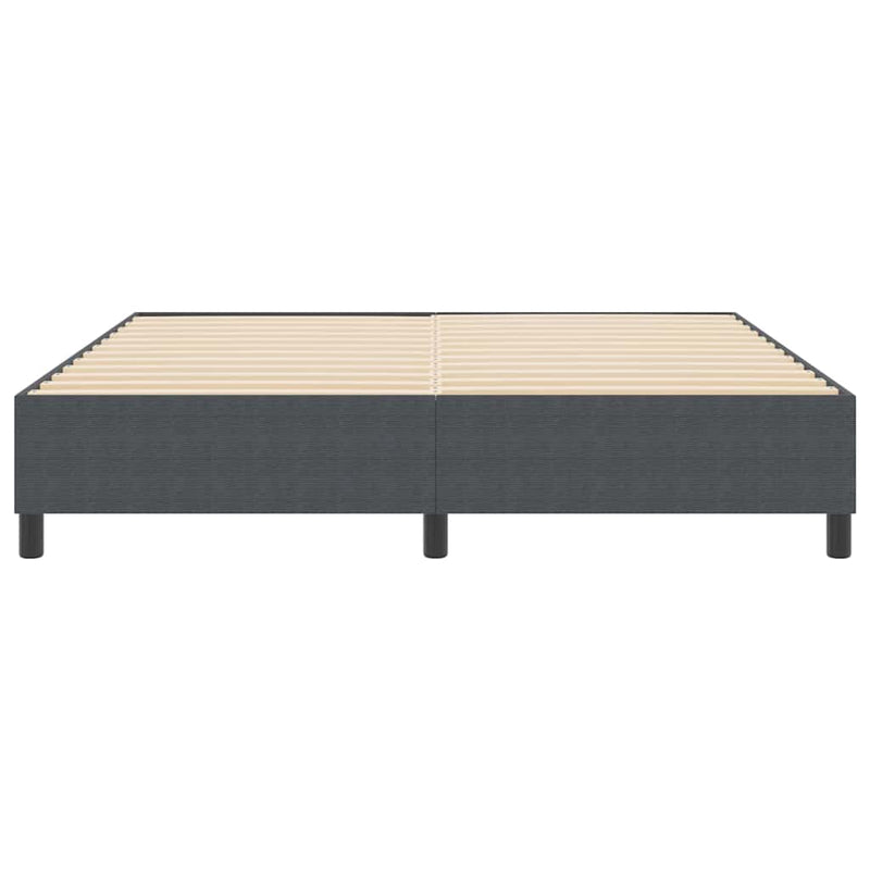 vidaXL Boxrugós ágy Sötétszürke 180 x 200 cm Bársony anyag
