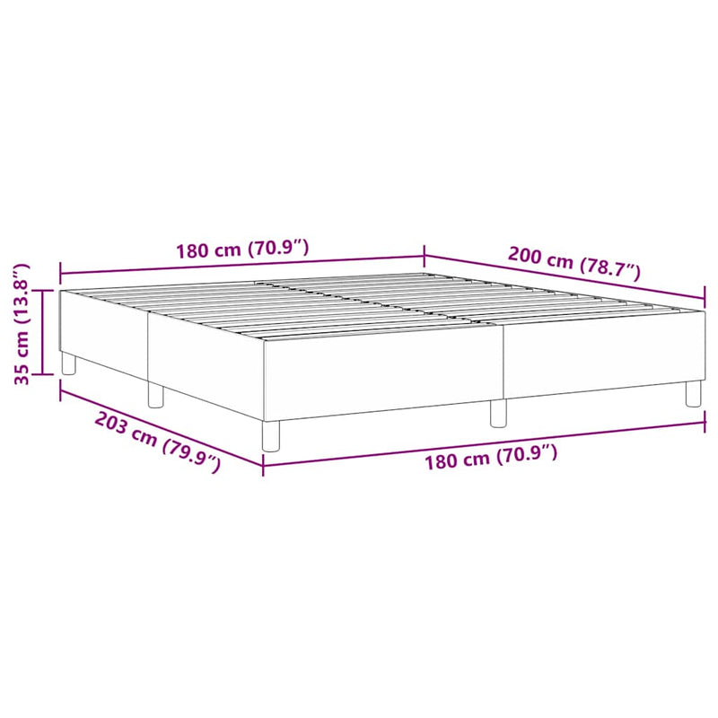 vidaXL Boxrugós ágy Sötétszürke 180 x 200 cm Bársony anyag