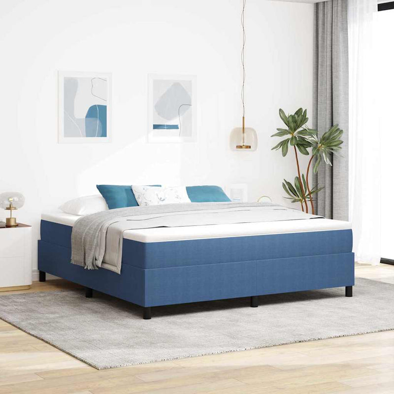 vidaXL Boxrugós ágy Kék 180 x 200 cm Bársony anyag