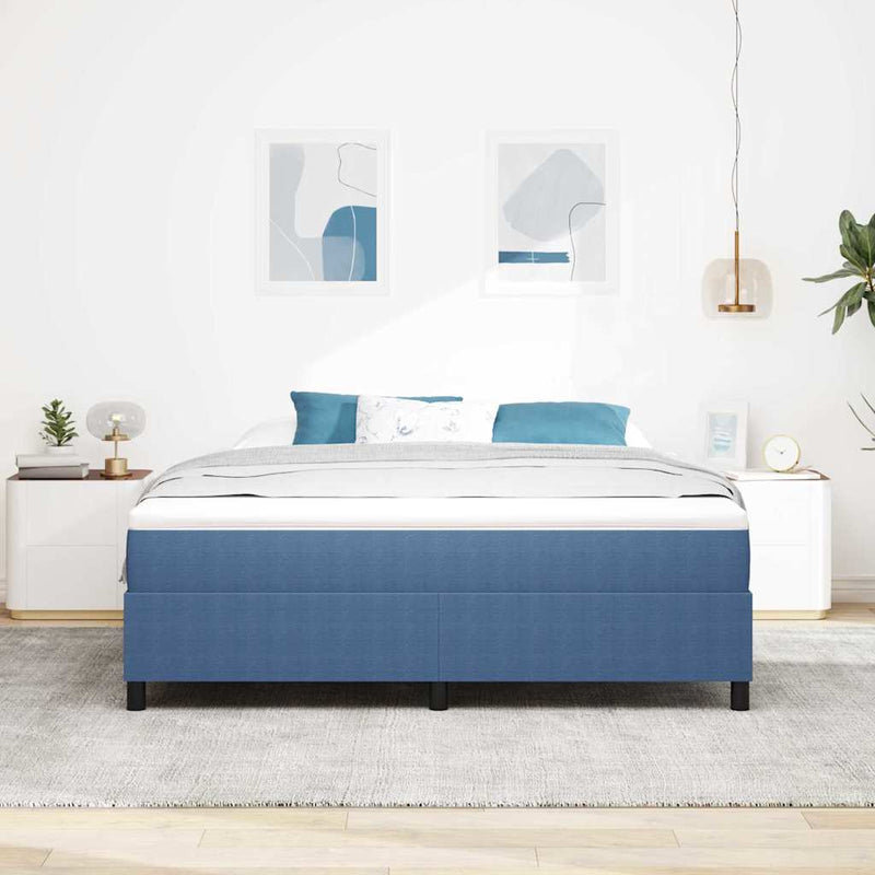 vidaXL Boxrugós ágy Kék 180 x 200 cm Bársony anyag