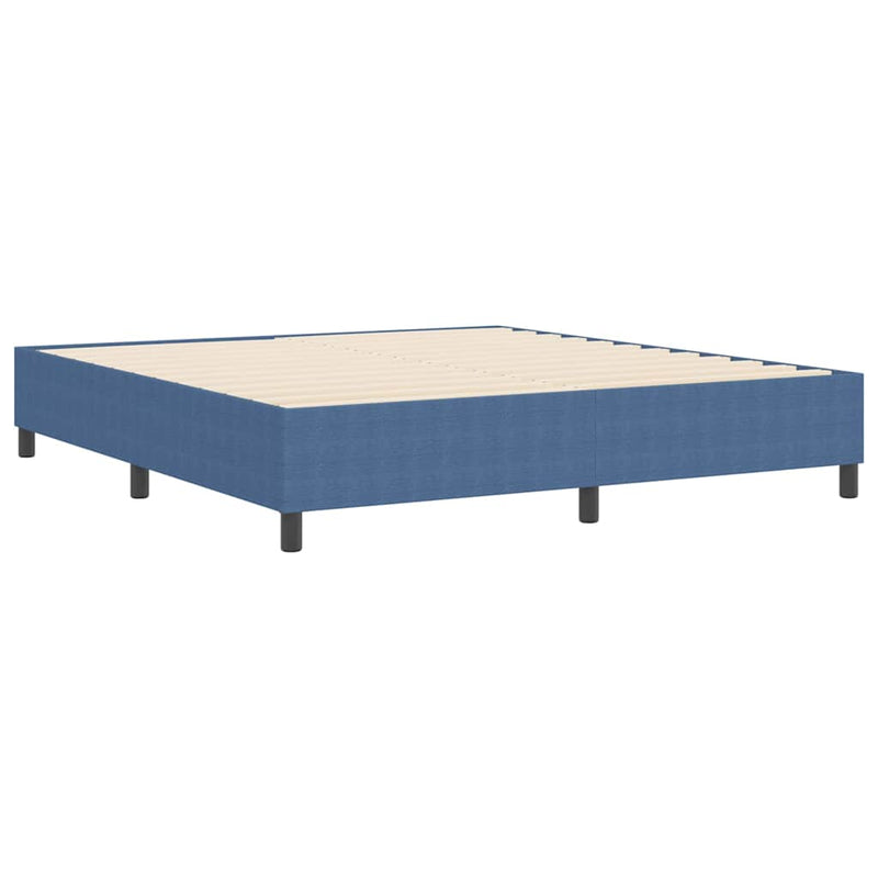 vidaXL Boxrugós ágy Kék 180 x 200 cm Bársony anyag