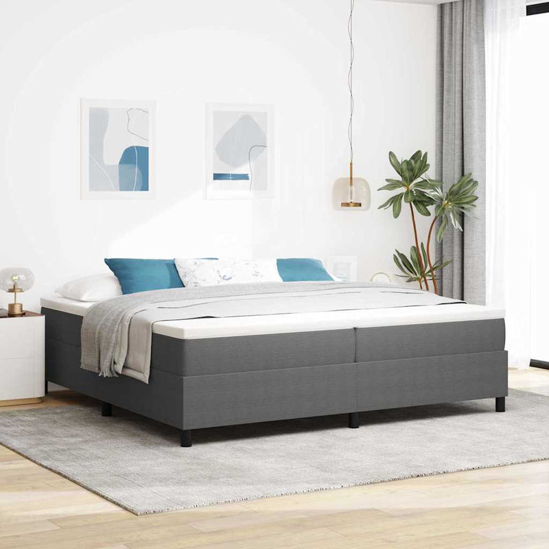 vidaXL Boxrugós ágy Világosszürke 200 x 200 cm Bársony anyag
