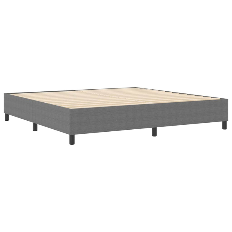 vidaXL Boxrugós ágy Világosszürke 200 x 200 cm Bársony anyag