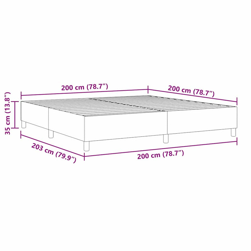 vidaXL Boxrugós ágy Világosszürke 200 x 200 cm Bársony anyag