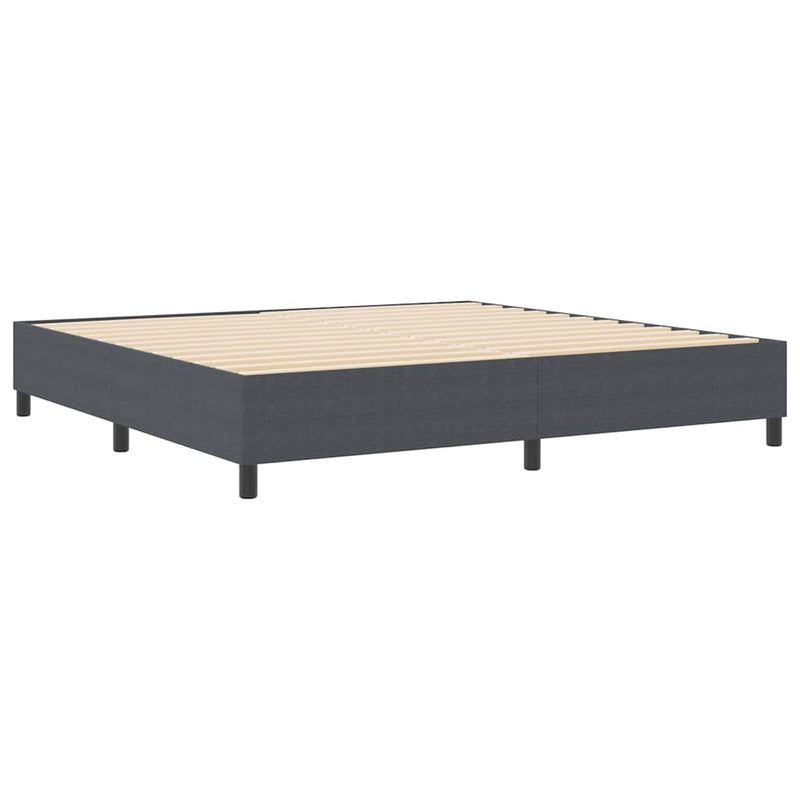 vidaXL Boxrugós ágy Sötétszürke 200 x 200 cm Bársony anyag