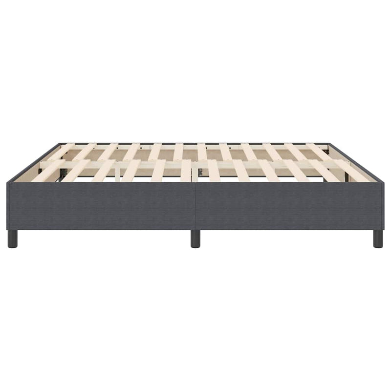 vidaXL Boxrugós ágy Sötétszürke 200 x 200 cm Bársony anyag