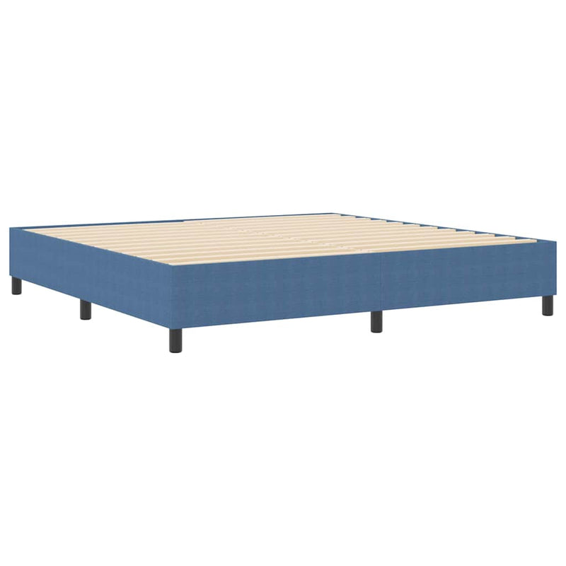 vidaXL Boxrugós ágy Kék 200 x 200 cm Bársony anyag