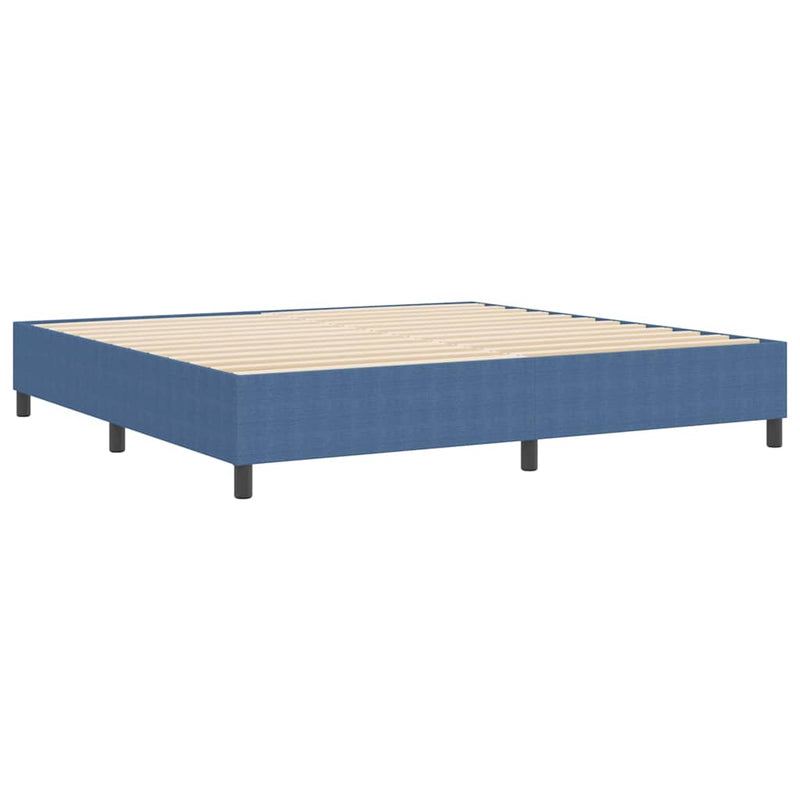 vidaXL Boxrugós ágy Kék 200 x 200 cm Bársony anyag