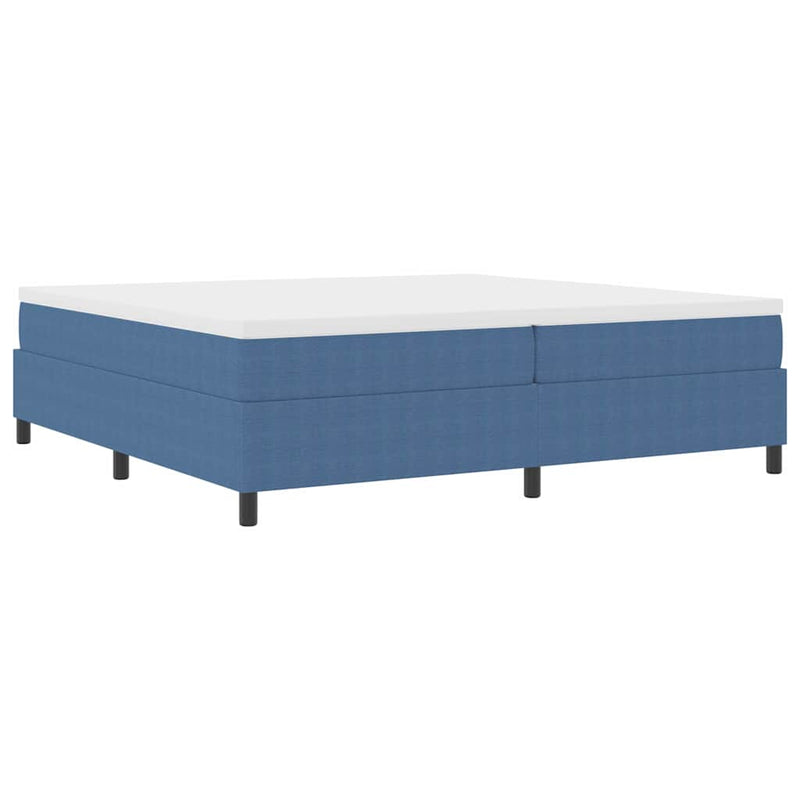 vidaXL Boxrugós ágy Kék 200 x 200 cm Bársony anyag