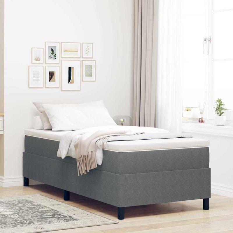 vidaXL Boxrugós ágy Világosszürke és fehér 203 x 80 x 60 cm