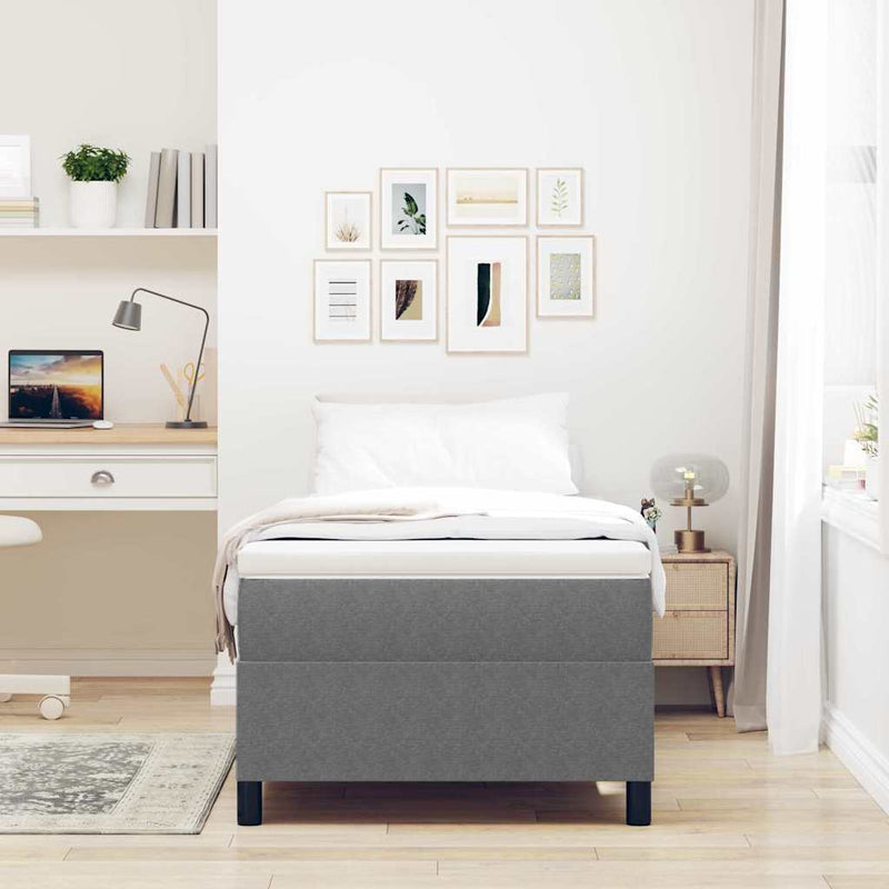 vidaXL Boxrugós ágy Világosszürke és fehér 203 x 80 x 60 cm