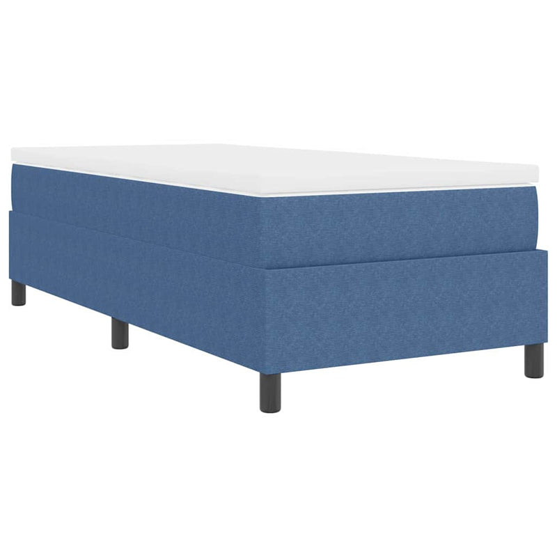 vidaXL Boxrugós ágy Kék és Fehér 203 x 80 x 60 cm Bársony anyag