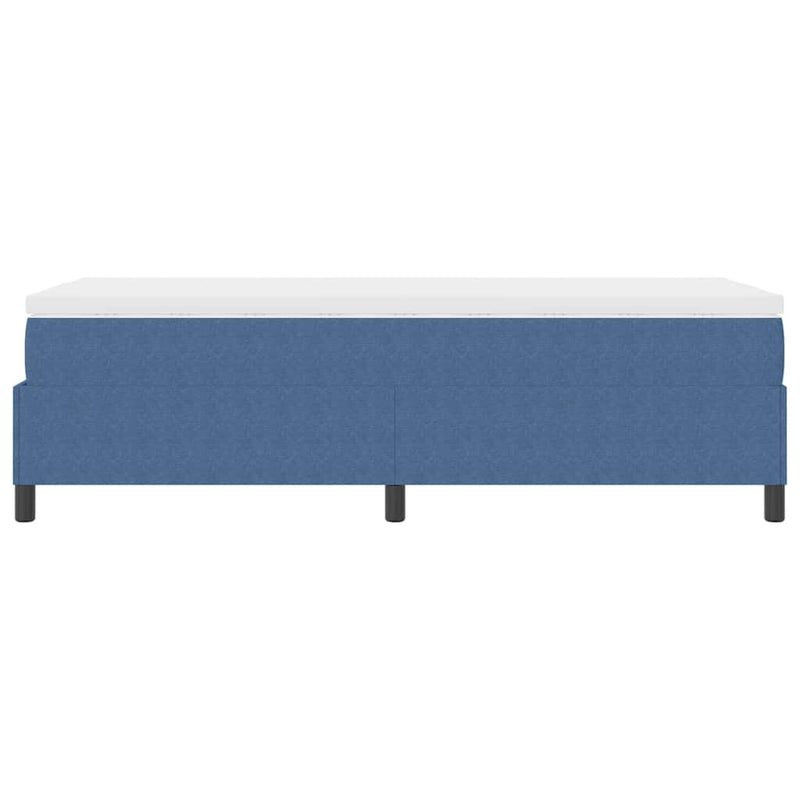 vidaXL Boxrugós ágy Kék és Fehér 203 x 80 x 60 cm Bársony anyag
