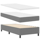 vidaXL Boxrugós ágy Világosszürke és fehér 90 x 190 cm