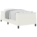 vidaXL Boxrugós ágy Krém és fehér 90 x 190 cm Bársonyos szövet