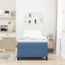 vidaXL Boxrugós ágy Kék és Fehér 90 x 190 cm Bársonyos szövet