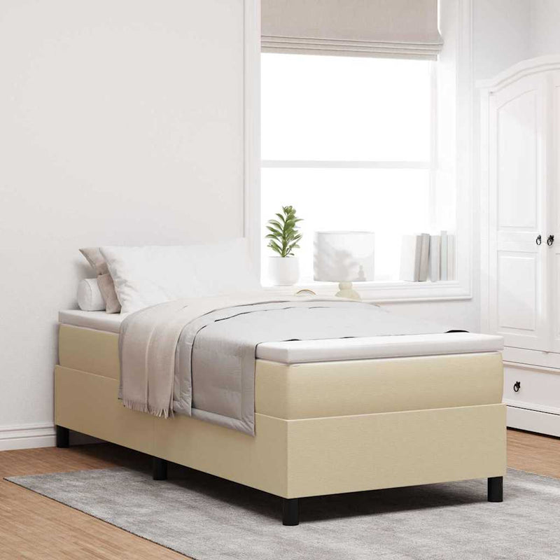 vidaXL Boxrugós ágy Világosszürke és fehér 193 x 90 x 60 cm